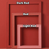 3 in 1 Different Sizes Morandi Color Wooden Photo Frame Series Color Spray Paint Photo Props Photography Background Ornaments(Normal  Red)