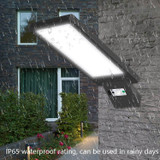 LED Solar Street Lamp Human Body Induction Road Lighting Household Outdoor Garden Light, Style: Remote Control+Sensor(Cold White Light)