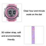 JNEW A380-86576 Student Cartoon Flamingo Waterproof Luminous Multifunction LED Electronic Watch(Light Purple)