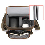 CADEN N1 Large Retro Multifunctional Canvas Waterproof Digital Camera Photography Shoulder Bag(Coffee)