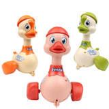 3 PCS Children Animal Press Crawling Toy Car, Specification:Swing Duck (Orange)