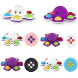 3 PCS Face-Changing Octopus Bubble Top Decompression Toy, Colour: Purple