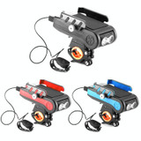 BG-2021 Bicycle Front Light 4 In 1 Mobile Phone Holder Horn Light Mountain Bike Front Light, Colour: 2400 MAH Red