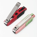 Anti-splash Nail Clippers Multifunctional Mobile Phone Holder Nail Clippers,Style: Red +Iron Box