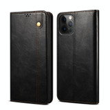 Simple Wax Crazy Horse Texture Horizontal Flip Leather Case with Card Slots & Wallet For iPhone 13 Pro Max(Black)