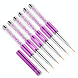 2 PCS Nail Art Drawing Pen Purple Drill Rod Color Painting Flower Stripe Nail Brush With Pen Cover, Specification: 15mm 