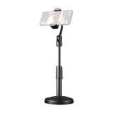 Desktop Stand Mobile Phone Tablet Live Broadcast Stand Telescopic Disc Stand, Style:Holder + Remote Control(Black)