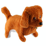 2 PCS Plush Puppy Electric Toys Can Will Move Forward / Will Backwards / Sounding and Luminous Eyes, Random Color Delivery