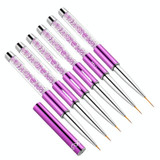 2 PCS Nail Art Drawing Pen Purple Drill Rod Color Painting Flower Stripe Nail Brush With Pen Cover, Specification: 9mm