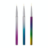 3 Sets 3-in-1 Color Titanium Nail Pen Color Drawing Pen Drawing Flower Nail Tool(7/9/11mm)