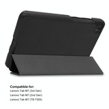 For Lenovo Tab M7 1/2/3 ENKAY Custer Texture Horizontal Flip PU+PC Leather Case with Three-folding Holder(Dark Blue)