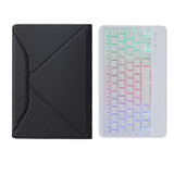 BM12S Backlight Edition Diamond Texture Detachable Bluetooth Keyboard Leather Tablet Case with Pen Slot & Triangular Back Support For Lenovo Pad Plus 11 inch TB-J607F / Tab P11 11 inch TB-J606F(Black White)