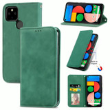 For Google Pixel 5a 5G Retro Skin Feel Business Magnetic Horizontal Flip Leather Case with Holder & Card Slots & Wallet & Photo Frame(Green)
