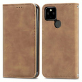 For Google Pixel 5a 5G Retro Skin Feel Business Magnetic Horizontal Flip Leather Case with Holder & Card Slots & Wallet & Photo Frame(Brown)