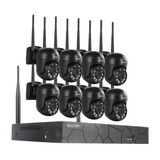 ESCAM WNK618 3.0 Million Pixels 8-channel Wireless Dome Camera HD NVR Security System, Support Motion Detection & Two-way Audio & Full-color Night Vision & TF Card, AU Plug