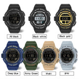 SANDA 2106 LED Digital Display Luminous Alarm Clock Men Outdoor Sports Electronic Watch(Black White)