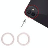 2 PCS Rear Camera Glass Lens Metal Outside Protector Hoop Ring for iPhone 13(White)
