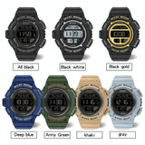 SANDA 2106 LED Digital Display Luminous Alarm Clock Men Outdoor Sports Electronic Watch(Dark Blue)