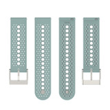 For Suunto 9 Peak Universal Colorful Hole Silicone Watch Band(Rock Cyan White)