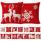 Christmas Linen Red Hug Pillowcase Without Pillow Core, Size: 45 x 45cm(SDBZ-00304)