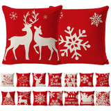 Christmas Linen Red Hug Pillowcase Without Pillow Core, Size: 45 x 45cm(SDBZ-00316)