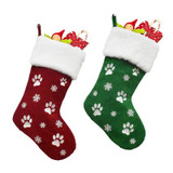 Christmas Sock Decoration Pendant Children Gift Candy Bag(Red)