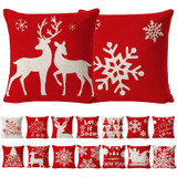 Christmas Linen Red Hug Pillowcase Without Pillow Core, Size: 45 x 45cm(SDBZ-00308)