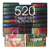 BRUTFUNER 520 Colors Color Lead Set Art Painting Oily Hand-Painted Color Lead(Gift Box Packaging)