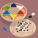 Children Wooden Multifunctional Parent-Child Interactive Puzzle Board Toy, Set Specification: 2 In 1 Hockey + Five Sorrows