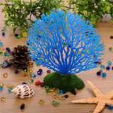 2 PCS Aquarium Decorative Silicone Fake Coral Fish Tank Artificial Plant Decorative(Blue)