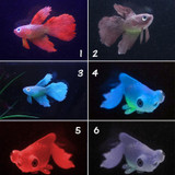 3 PCS Night Light Simulation Fish Tank Decorations Environmentally Friendly Silicone Colorful Fish(3 Blue Betta)