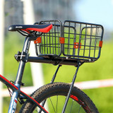 WEST BIKING YP0712030 Bicycle Aluminum Alloy Rack Cart Basket Mountain Bike Back Seat With Basket(Black)