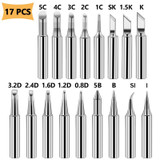 17 PCS / Set Soldering Tips 936 Soldering Station Pure Copper Soldering Iron Tips Lead-Free Soldering Iron Tips