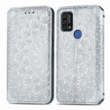 For UMIDIGI A9 Blooming Mandala Embossed Pattern Magnetic Horizontal Flip Leather Case with Holder & Card Slots & Wallet(Gray)