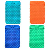 Ordinary Type Outdoor Camping Peripheral Inflatable Cushion Portable TPU Inflatable Double Bed, Size: 195 x 119 x 16cm(Peacock Blue)