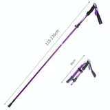 TANERDD TR-D0001 Trekking Poles Aluminum Alloy Folding Outdoor Handrails Trekking Walking Sticks(Long Model (Purple))