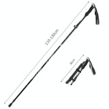 TANERDD TR-D0001 Trekking Poles Aluminum Alloy Folding Outdoor Handrails Trekking Walking Sticks(Long Model (Black))