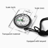 4 PCS 2 in 1 Compass With Map Measuring Ruler Outdoor Multifunctional Compass