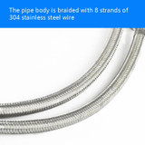 4 PCS Weave Stainless Steel Flexible Plumbing Pipes Cold Hot Mixer Faucet Water Pipe Hoses High Pressure Inlet Pipe, Specification: 50cm 8cm Copper Rod