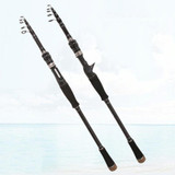 Carbon Telescopic Luya Rod Short Section Fishing Throwing Rod, Length: 2.4m(Straight Handle)