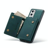 For OnePlus 9 Pro DG.MING M1 Series 3-Fold Multi Card Wallet  Back Cover Shockproof Case with Holder Function(Green)