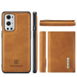 For OnePlus 9 Pro DG.MING M1 Series 3-Fold Multi Card Wallet  Back Cover Shockproof Case with Holder Function(Brown)