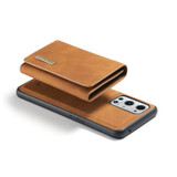 For OnePlus 9 Pro DG.MING M1 Series 3-Fold Multi Card Wallet  Back Cover Shockproof Case with Holder Function(Brown)