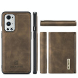 For OnePlus 9 Pro DG.MING M1 Series 3-Fold Multi Card Wallet  Back Cover Shockproof Case with Holder Function(Coffee)