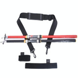 2 PCS Neoprene Fishing Rod Back Strap Adjustable Length Fishing Rod Strap(Black)