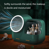 Mirror Desktop Makeup And Dustproof Drawer Storage Box With LED Light, Colour: White LED + Fan Model