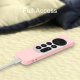 Silicone Protective Case Cover with Rope For Apple TV 4K 4th Siri Remote Controller(Pink)