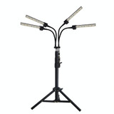 LED Growth Lamp Full-Spectrum Floor Tripod Plant Lamp Indoor Breeding Folding Filling Light, Specification: Four Head US Plug