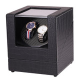 5 Gear Mechanical Automatic Watch Box Electric Motor Watch Shaker, US Plug, Style:Crocodile Pattern(Black)
