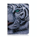 For Samsung Galaxy Tab A8.4 (2020) Colored Drawing Pattern Horizontal Flip PU Leather Case with Holder & Card Slots & Wallet(Tiger)